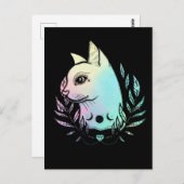 Kawaii Cat Moon Wicca Pastel Gothic Kitten Crescen Briefkaart (Voorkant / Achterkant)