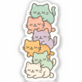 Kawaii Cat Mountain pastel Sticker (Voorkant)
