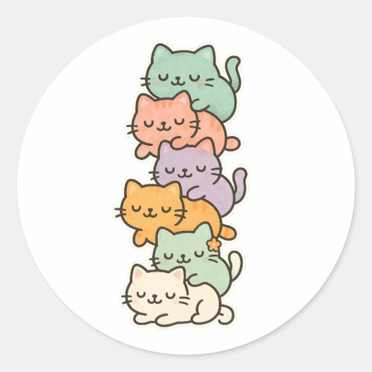 Kawaii Cat Mountain pastel Sticker (Voorkant)