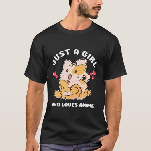 Kawaii Cat Neko Anime T-shirt (Voorkant)
