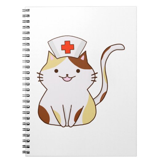 Kawaii Cat Nurse Notitieboek (Voorkant)