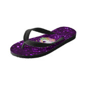 Kawaii Cat Paars Sparkle Glitter Glamour Kinder Teenslippers (Schuin)