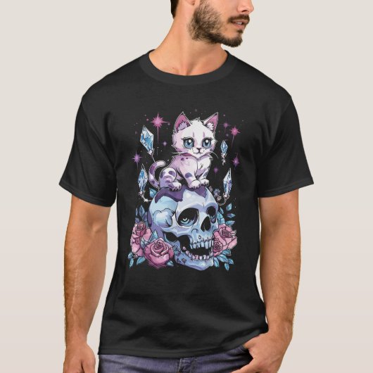 Kawaii Cat Pastel Gothic Schattige Creepy Kawaii A T-shirt (Voorkant)