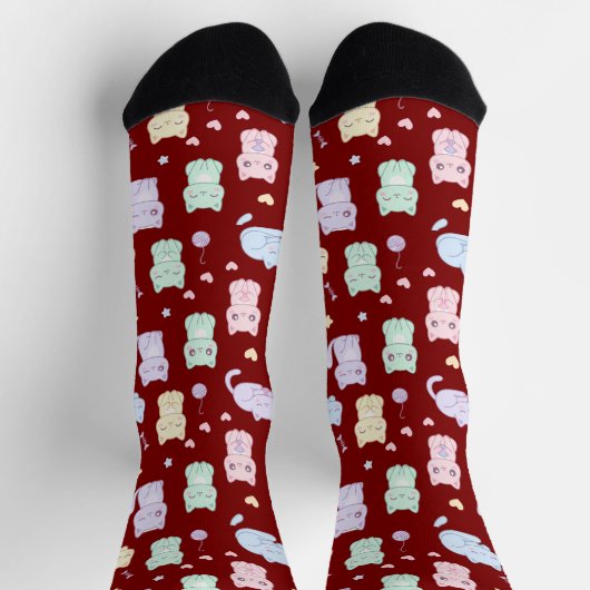 Kawaii Cat Pattern Sokken (Top)