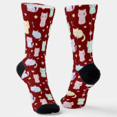Kawaii Cat Pattern Sokken (Gebogen)