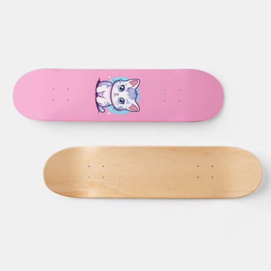 Kawaii Cat Persoonlijk Skateboard (Horizontaal)