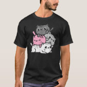 Kawaii Cat Pile Demigirl Pride T-shirt (Voorkant)