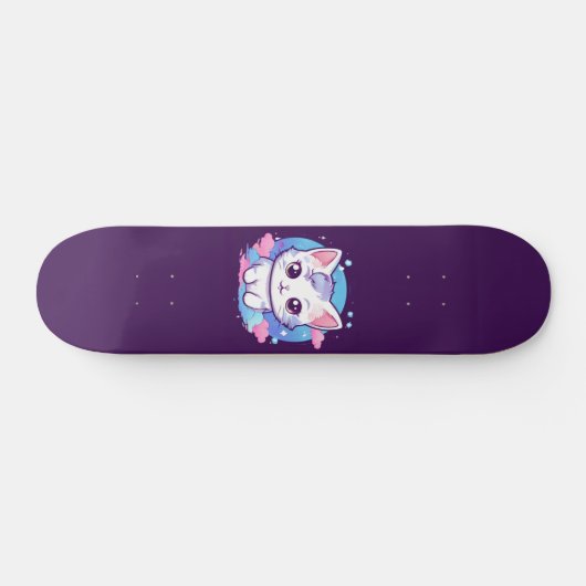 Kawaii Cat Pink Persoonlijk Skateboard (Horizontaal)