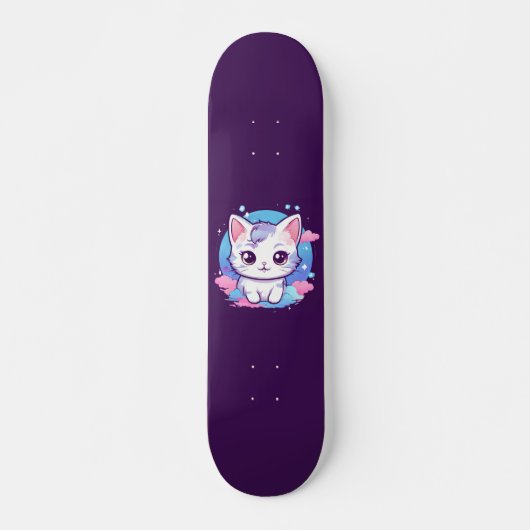 Kawaii Cat Pink Persoonlijk Skateboard (Voorkant)