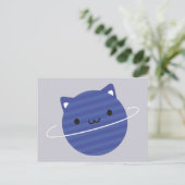 Kawaii Cat Planet in Space Briefkaart (Staand voorkant)
