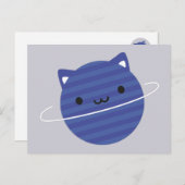 Kawaii Cat Planet in Space Briefkaart (Voorkant / Achterkant)