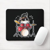Kawaii Cat Playing Drummer Cats Lover Muismat (Met muis)