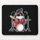 Kawaii Cat Playing Drummer Cats Lover Muismat (Voorkant)