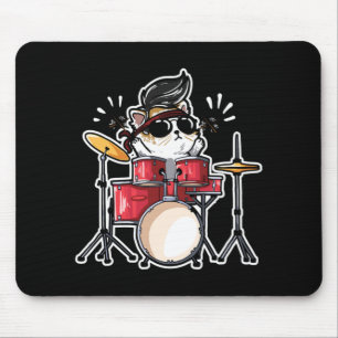 Kawaii Cat Playing Drummer Cats Lover Muismat