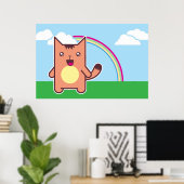 Kawaii cat poster (Thuiskantoor)
