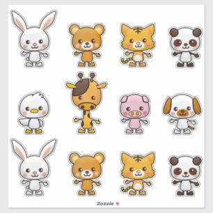 Kawaii Cat Rabbit Tiger Beer Duck Dog Animals Sticker