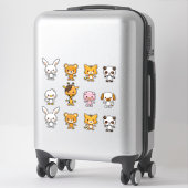 Kawaii Cat Rabbit Tiger Beer Duck Dog Animals Sticker (Koffer)