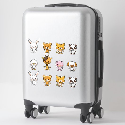 Kawaii Cat Rabbit Tiger Beer Duck Dog Animals Sticker (Koffer)