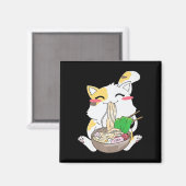 Kawaii Cat Ramen Anime Japans voedsel Gift Boy Gir Magneet (Voorkant / Achterkant)