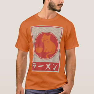  Kawaii Cat Ramen Anime Japanse Gift Girls T-shirt