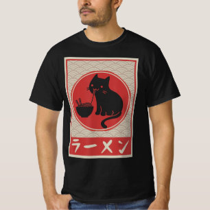  Kawaii Cat Ramen Anime Japanse Gift Girls T-shirt