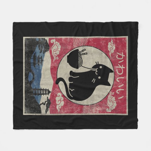  Kawaii Cat Ramen Anime Japanse Kinder meisjes Fleece Deken (Voorkant (Horizontaal))