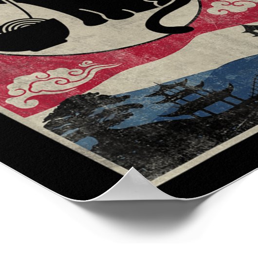 Kawaii Cat Ramen Anime Japanse Kinder meisjes Poster (Hoek)