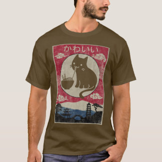 Kawaii Cat Ramen Anime Japanse Kinder meisjes T-shirt