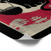 Kawaii Cat Ramen  Anime Japanse voedselmeisjes Poster (Hoek)