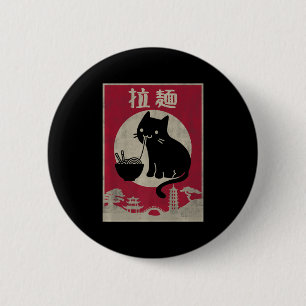 Kawaii Cat Ramen Anime Japanse voedselmeisjes Ronde Button 5,7 Cm
