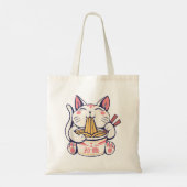 Kawaii Cat Ramen Cute Neko Japan Noodle Anime.p Tote Bag (Achterkant)