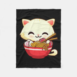 Kawaii Cat Ramen Japans eten Grappige Anime Girls Fleece Deken