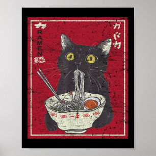 Kawaii Cat Ramen Japans eten Grappige Anime Girls  Poster
