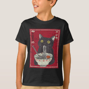 Kawaii Cat Ramen Japans eten Grappige Anime Girls T-shirt