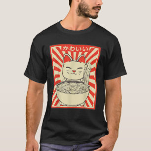  Kawaii Cat Ramen Lover Anime Retro Japans T-shirt