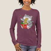 Kawaii Cat Ramen Noodle Funny Pet Cat Tri-Blend Shirt (Voorkant)