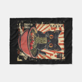 Kawaii Cat Ramen Noodle Grappige Japanse anime Man Fleece Deken (Voorkant (Horizontaal))