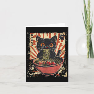 Kawaii Cat Ramen Noodle Grappige Japanse anime Man Kaart