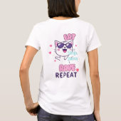 Kawaii Cat Rave T-shirt – Eat Sleep Meow Rave Repe (Achterkant)