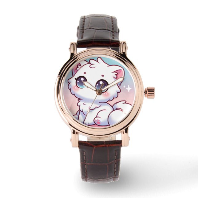 Kawaii Cat smartwatch gezicht Horloge (Voorkant)