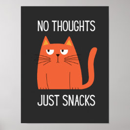 Kawaii Cat Snack Mood Graphic Tee Poster