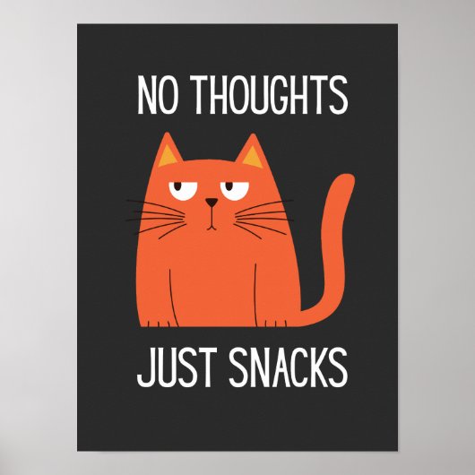 Kawaii Cat Snack Mood Graphic Tee Poster (Voorkant)