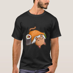 Kawaii Cat Sushi Grappige Kat Eigenaar Slapen Kat T-shirt