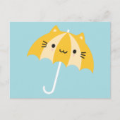 Kawaii Cat Umbrella Briefkaart (Voorkant)