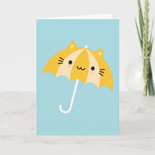 Kawaii Cat Umbrella Kaart (Voorkant)