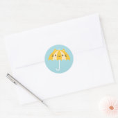 Kawaii Cat Umbrella Ronde Sticker (Envelop)