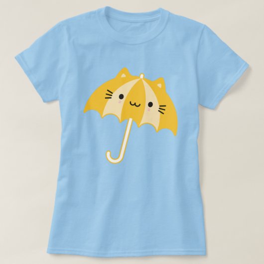Kawaii Cat Umbrella T-shirt (Design voorkant)