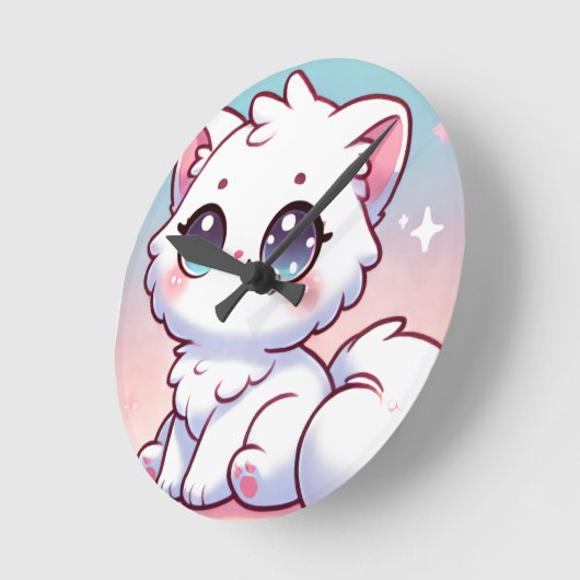 Kawaii Cat wandklok (Hoek)