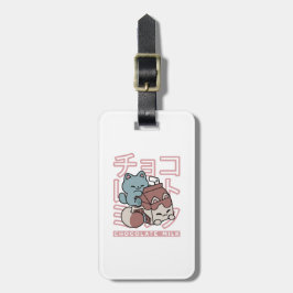 Kawaii Cat with Chocolate Milk – Japanese Pop Art Bagagelabel