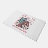 Kawaii Cat with Chocolate Milk – Japanese Pop Art Deurmat (Schuin)